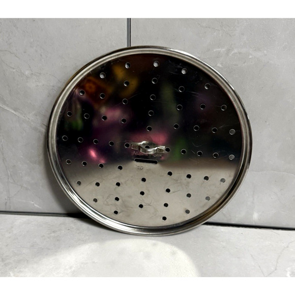 Vintage Chantal 9 Qt Stockpot w/ Steamer Insert #33-240S White Enamel Germany - Picture 5 of 10